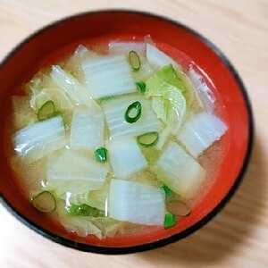 コロコロ白菜と大根のお味噌汁